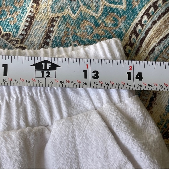 NoraCora white elastic high waist tapered lavender floral pants M - Picture 8 of 14